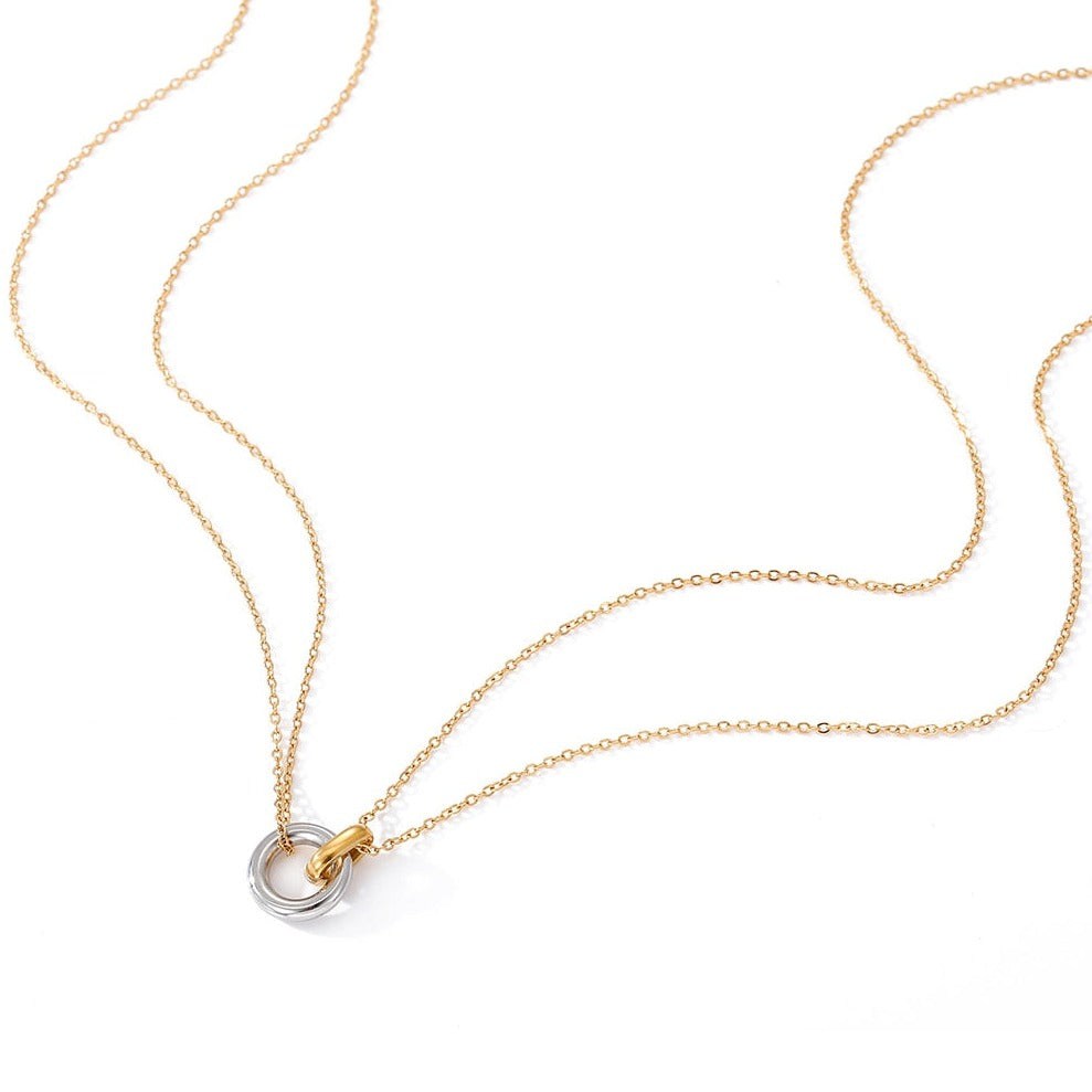 Collier Double Avec Anneau