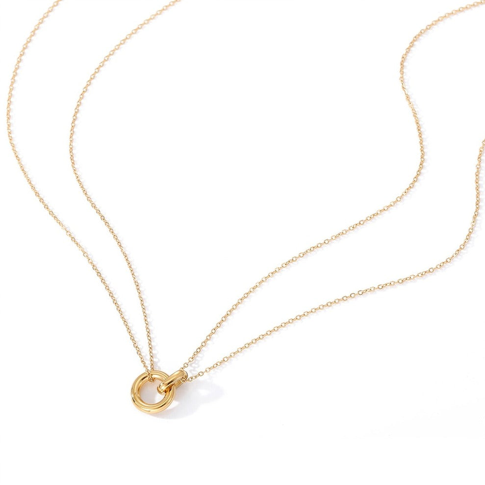 Collier Double Avec Anneau