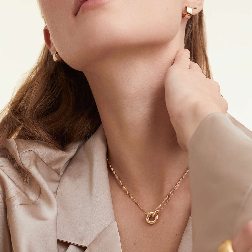 Collier Double Avec Anneau