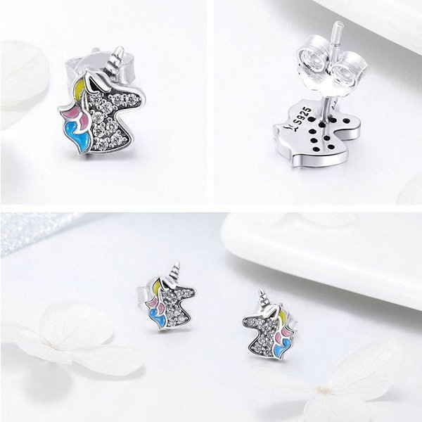 Boucles D'oreilles En Argent De Licorne