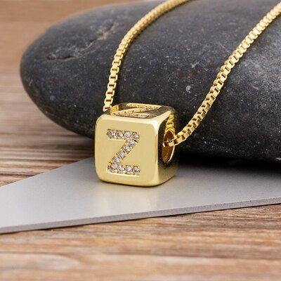 Collier Doré Pendentif Lettre