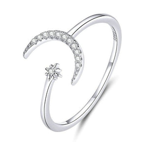 Bague Ajustable Demie Lune Argent
