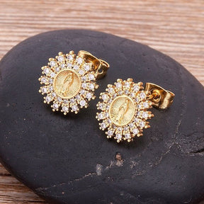 Boucles D'oreilles Rondes Religieuses