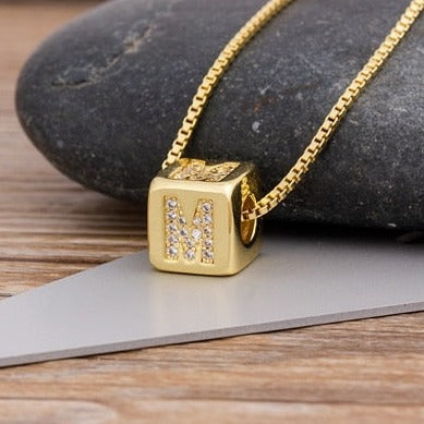 Collier Doré Pendentif Lettre