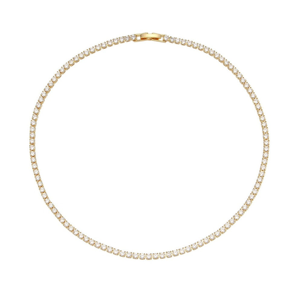 Collier Doré Avec Zirconium