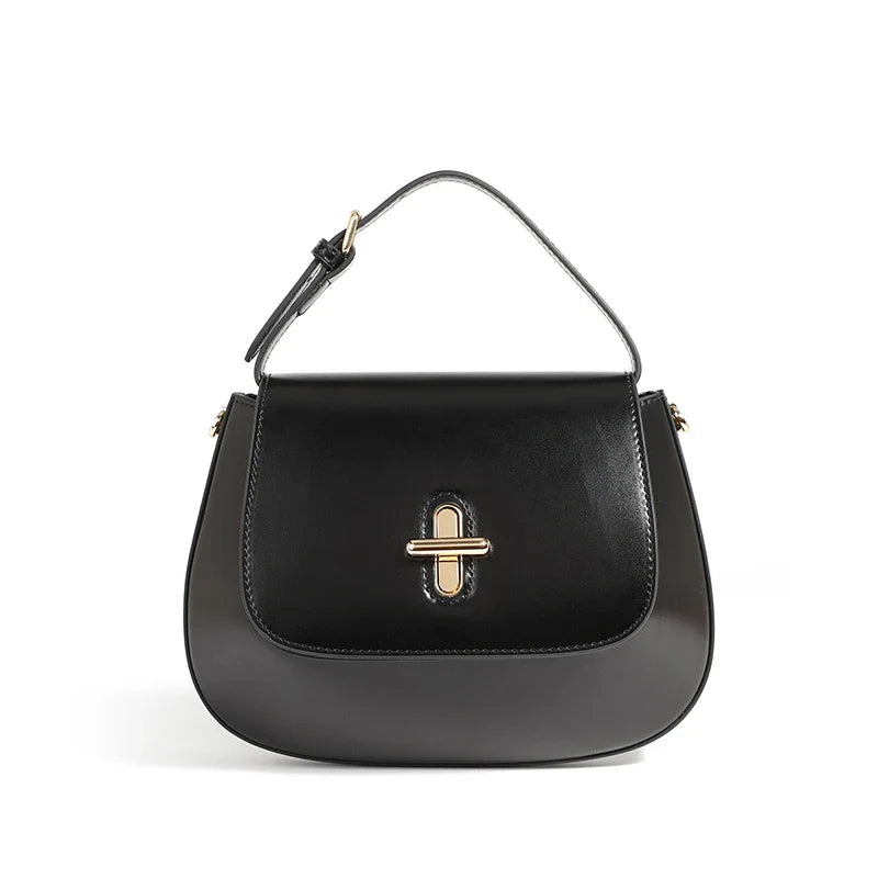 Luxurious Leather Saddle Crossbody Bag – Women's Fashion