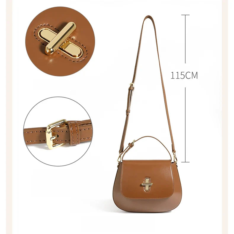 Luxurious Leather Saddle Crossbody Bag – Women's Fashion
