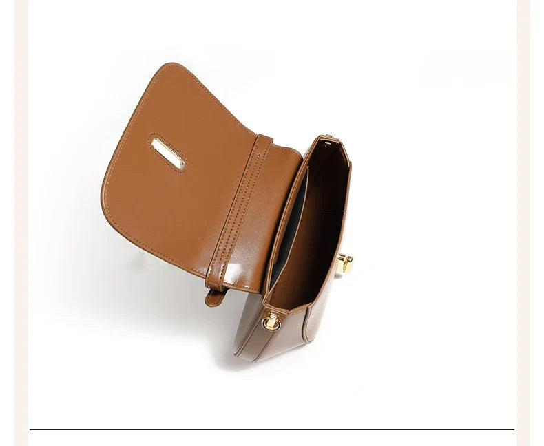 Luxurious Leather Saddle Crossbody Bag – Women's Fashion