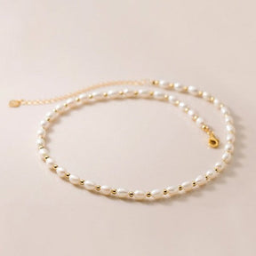 Collier De Perles D'eau Douce Dorées