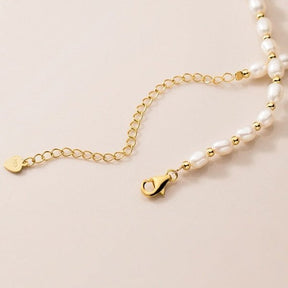 Collier De Perles D'eau Douce Dorées