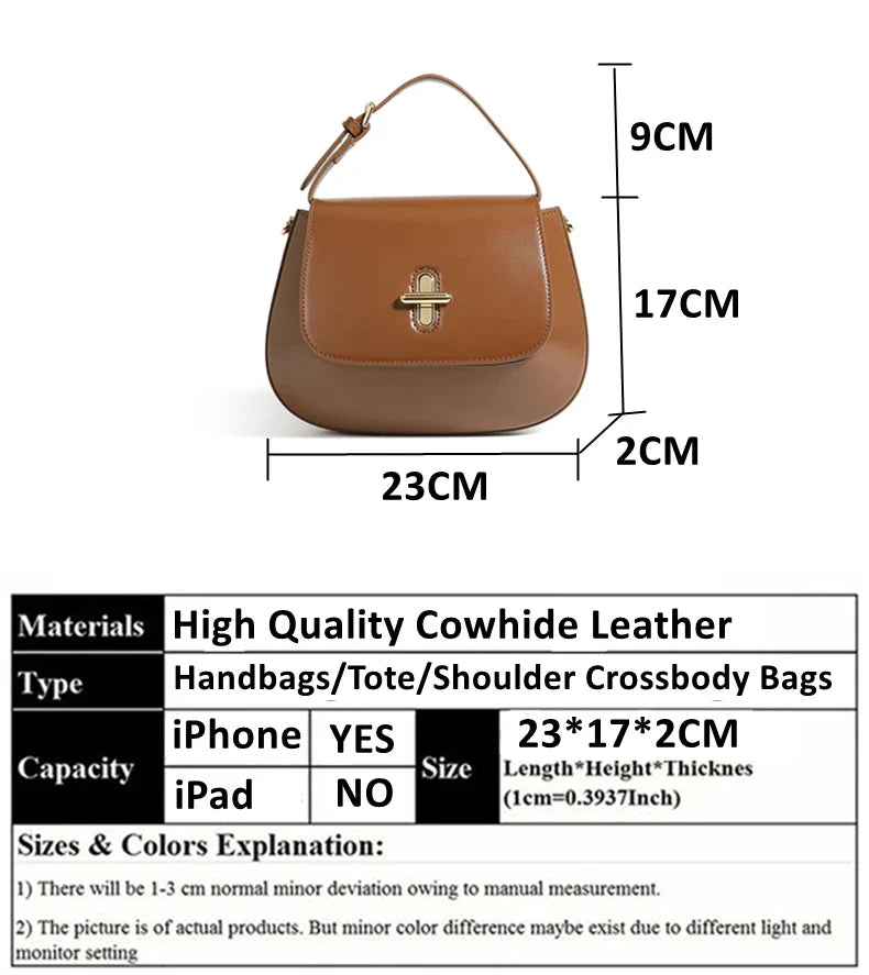 Luxurious Leather Saddle Crossbody Bag – Women's Fashion