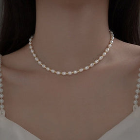 Collier De Perles D'eau Douce Dorées