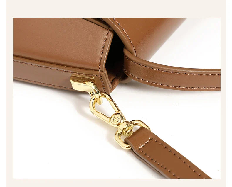 Luxurious Leather Saddle Crossbody Bag – Women's Fashion