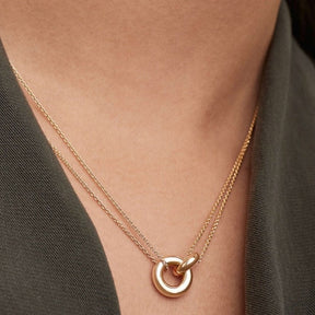 Collier Double Avec Anneau