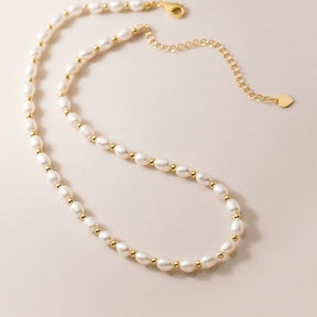 Collier De Perles D'eau Douce Dorées