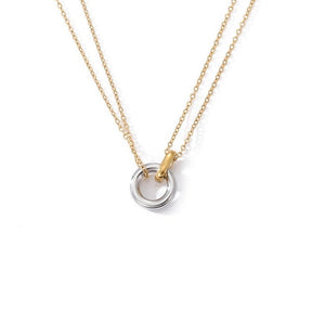 Collier Double Avec Anneau