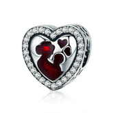 Charm Cœur Mère Et Enfant Argent