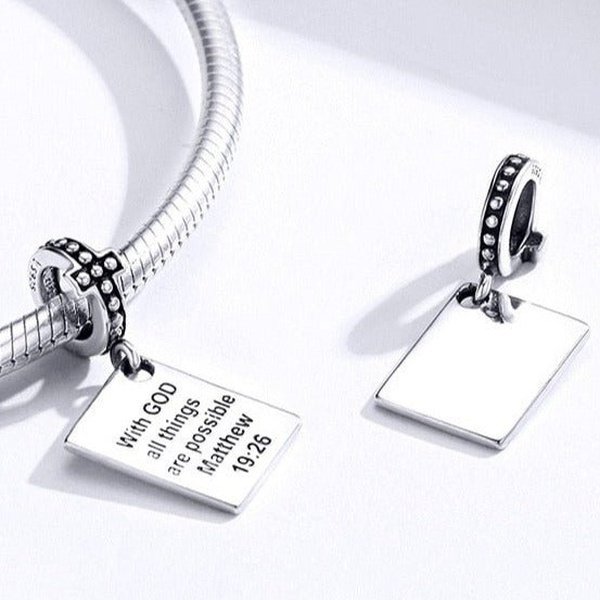 Charm Verset Matthieu 19:26 Argent