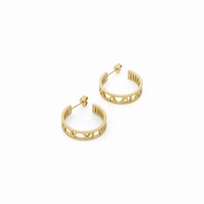 Number Hoop Earrings - Gold