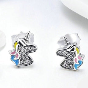 Boucles D'oreilles En Argent De Licorne