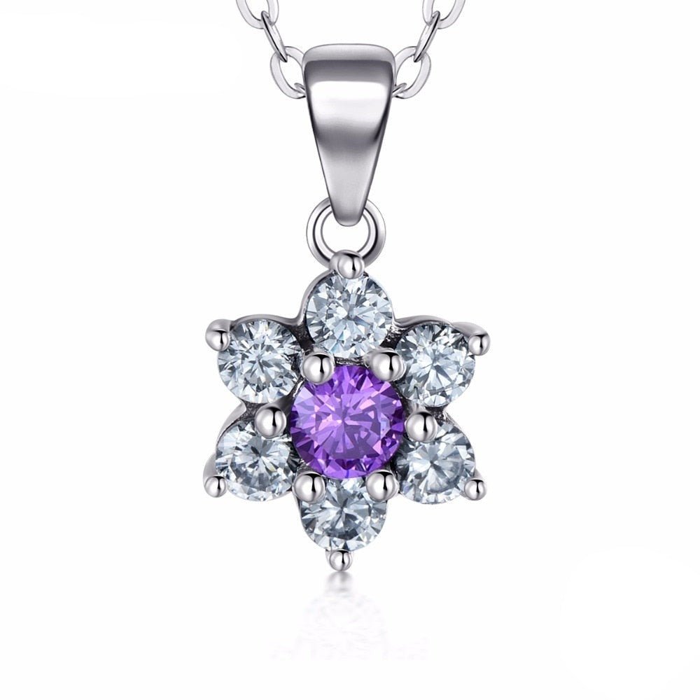Collier Fleur Lilas Argent