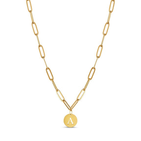 Clip Chain Initial Necklace - Gold