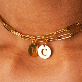 Clip Chain Initial Necklace - Gold