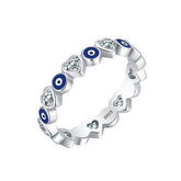 Bague Œil Turc Et Cœur En Argent