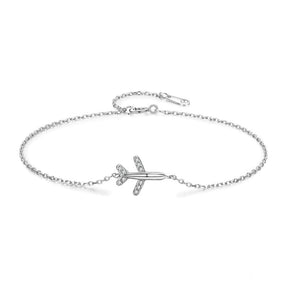 Bracelet Argent Avion Voyageur